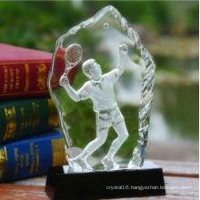 3D Laser Engraving Crystal Iceberg Tennis Trophy